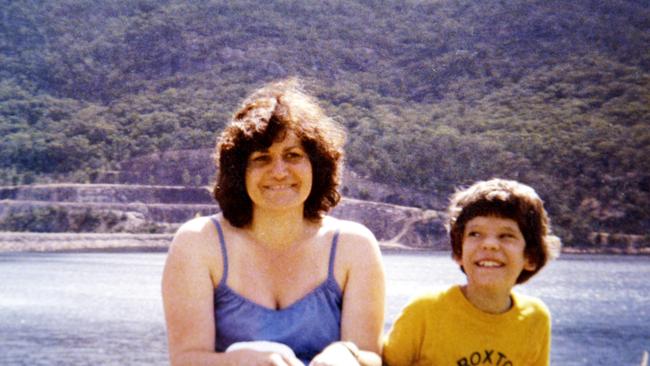 Thornbury bookshop murder victim Maria James and her son Adam at the Grampians just a few months before she was murdered in 1980.