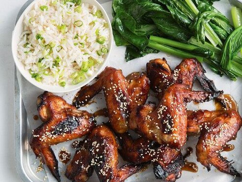 Sticky miso ginger chicken wings.