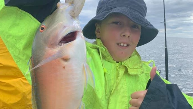 Myles Doman, 11, from Inverell, hooked onto a few nice Venus tusk fish while on a Reeltime Charters fishing trip.