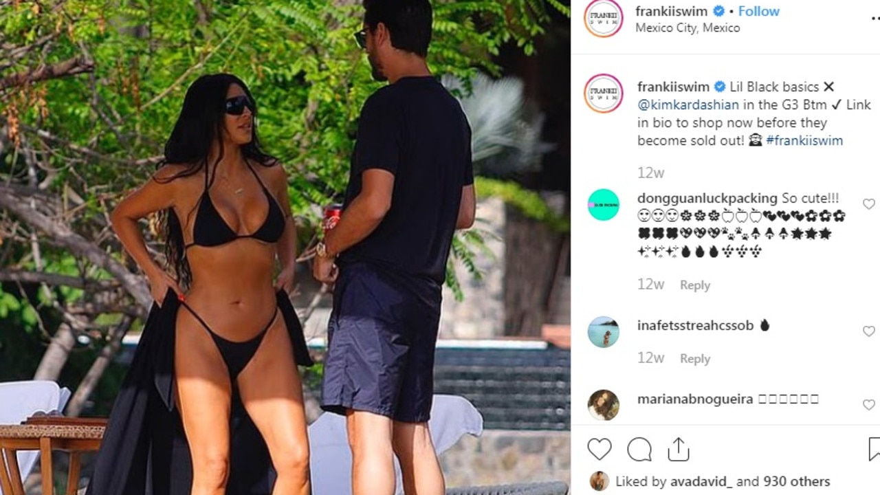 The Kardashian clan are fans of the Aussie label. Picture: Instagram/@frankiiswim