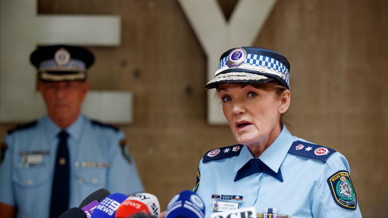 NSW Police Commissioner Karen Webb and Deputy Commissioner David Hudson held a press conference on Thursday addressing the ongoing police investigation into the Dural incident. Picture: NewsWire / Nikki Short