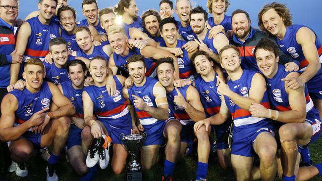 Interleague football : WRFL V Ballarat FL. at Whitten Oval WRFL players and winning cupPicture: Mark Wilson