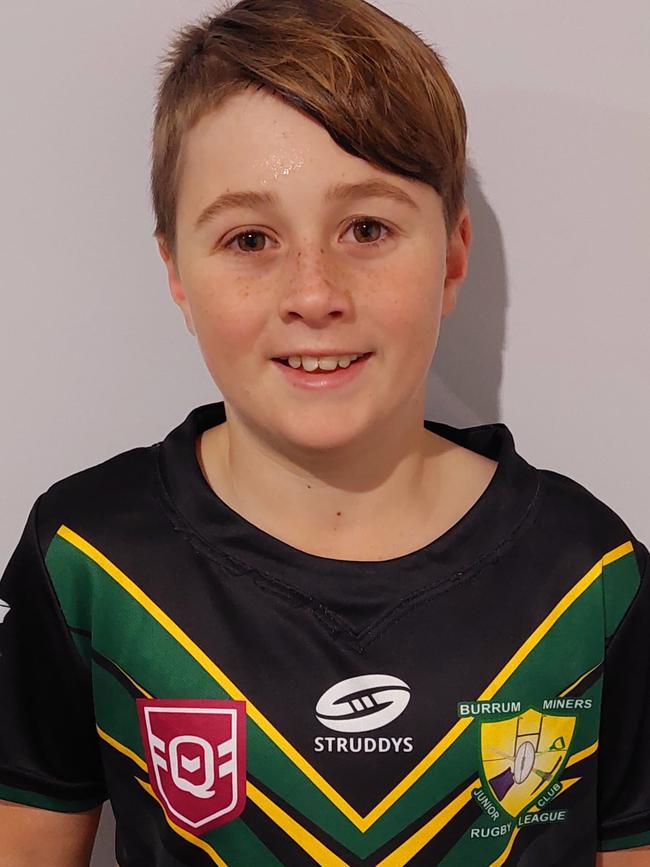 Mitchell Rock plays for Burrum Miners Junior Rugby League under 12s. Photo: Contributed.