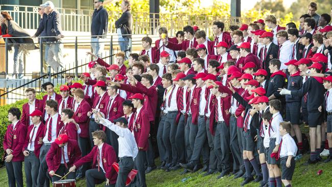 Terrace celebrate a try in the GPS 1st XV Rugby game between Brisbane Grammar and Gregory Terrace at Northgate, Saturday, July 30, 2022 - Picture: Richard Walker