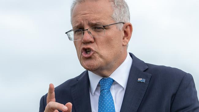 ELECTION TEAM 2022LIBERAL BUS TOUR 28/4/2022Prime Minister Scott Morrison for a Marine Precinct Announcement at Norship Cairns QLD. Ship building yard also with Docking for boarder patrol boats like the Armidale Class. ATTENDING:The Hon Scott Morrison MP, Prime MinisterThe Hon Warren Entsch MP, Federal Member for LeichhardtMr Olav Groot, NorshipMr Rob Downing, Tropical Reef ShipyardsMr Mike Steen, AustalPicture: Jason Edwards