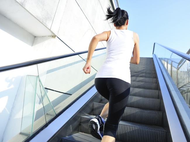 Get there faster — jog up the escalator!