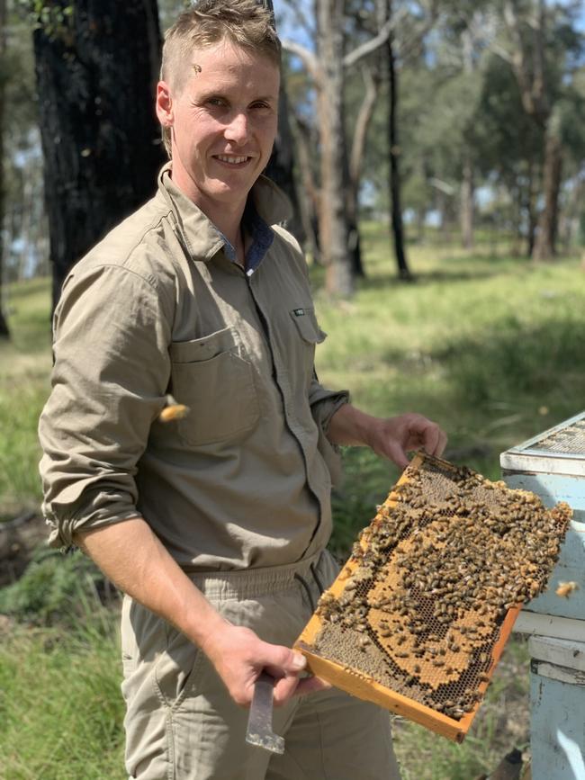 Ben Murphy is a honey farmer at Bruthen. Picture: Supplied