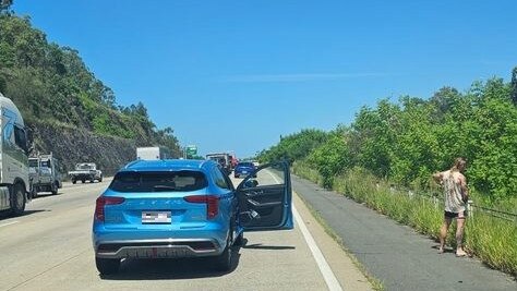 Parked slasher on the M1. Picture: Facebook