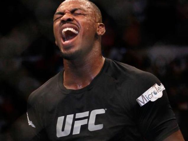 ATLANTA, GA - APRIL 21: Jon Jones celebrates defeating Rashad Evans by unanimous decision in their light heavyweight title bout for UFC 145 at Philips Arena on April 21, 2012 in Atlanta, Georgia. (Photo by Kevin C. Cox/Getty Images)