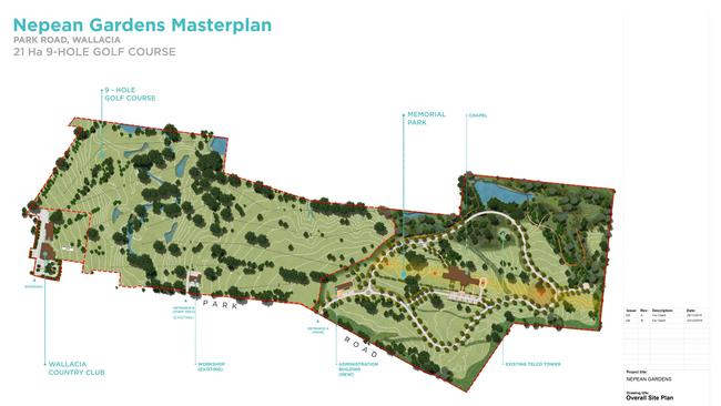 The masterplan for the proposed new cemetery at Wallacia.