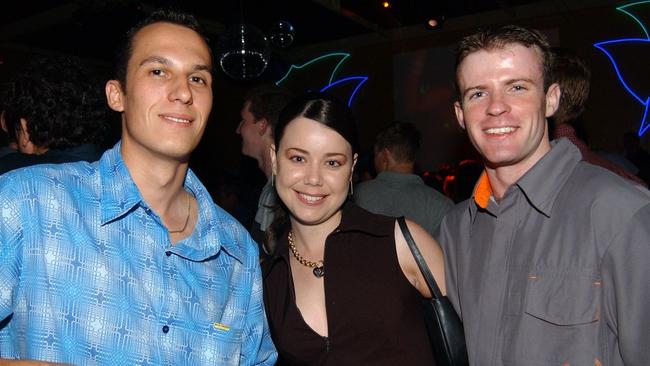 Justin Byrne, Lisa George & Neil Martin at Mantaz Club & Bar Picture: Bryan Lynch ad236037