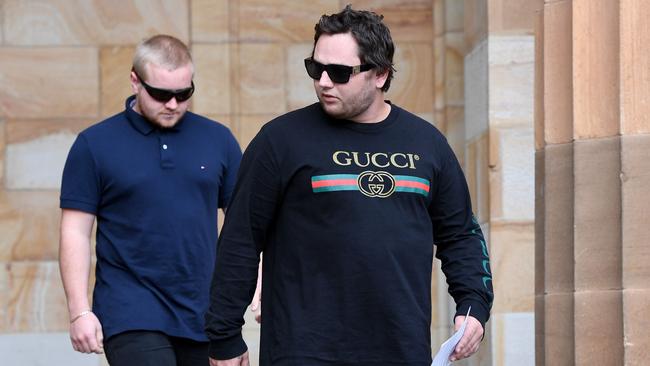 Jordan and Dominic Von Stanke outside the Adelaide Magistrates Court.