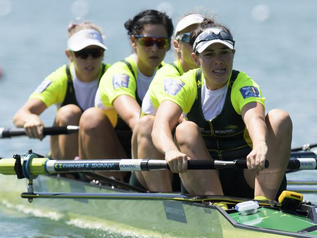 Molly Goodman, Sarah Hawe, Rosemary Popa and Lucy Stephan during their final.