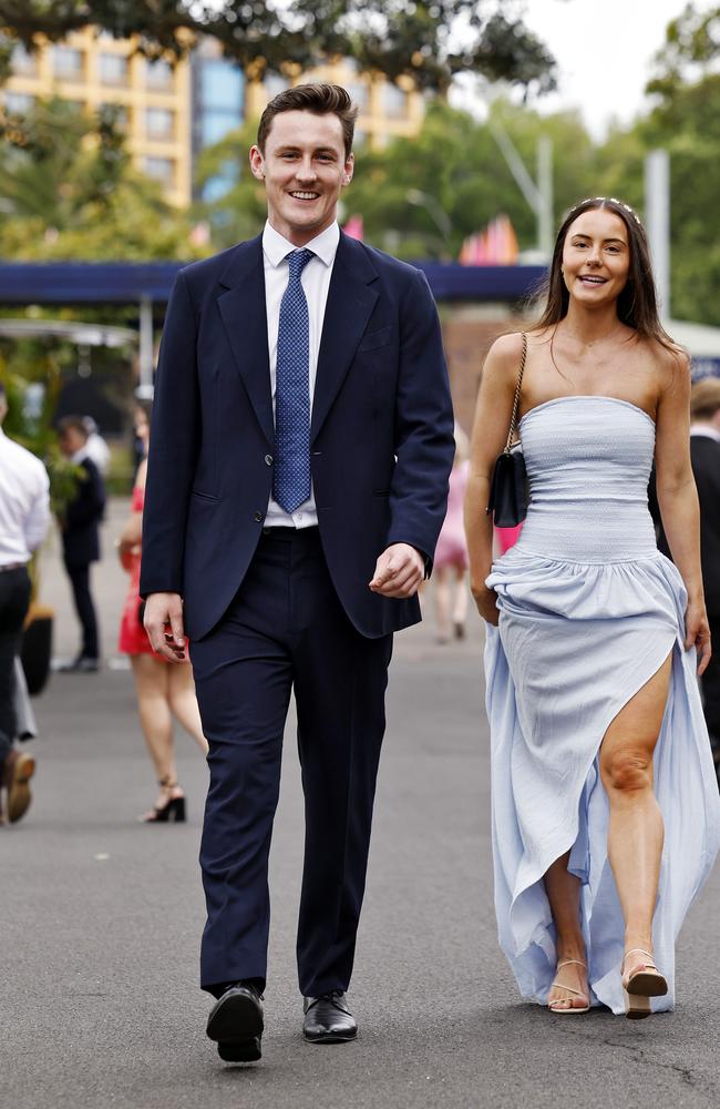 Angus Brown and Ash Smith at Randwick Racecourse for The Big Dance Raceday.. Picture: Sam Ruttyn