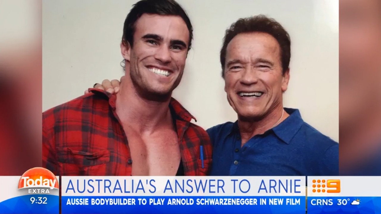 Mr von Moger made headlines in Australia when announced as the actor of Arnold Schwarzenegger in the film Bigger. Picture: Today Extra