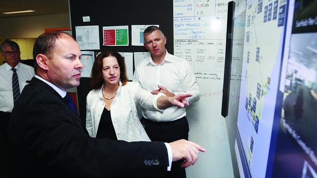 Audrey Zibelman with Josh Frydenberg in the AEMO control centre in Melbourne. Picture: Aaron Francis/The Australian