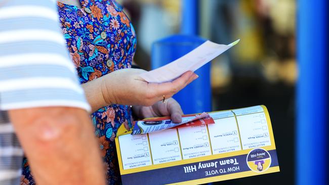 Pre poll voting in Townsville for the Council election. Voting handout generic