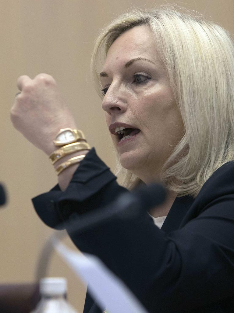 The watch Ms Holgate wore to her hearing today is worth up to $48k. Picture: NCA NewsWire / Gary Ramage