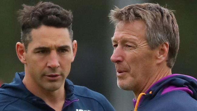 Storm legend Billy Slater is one of the favourites to replace Bellamy if the former fullback decides to give up his Queensland coaching gig as well as his commentary duties. Picture; Scott Barbour/Getty Images