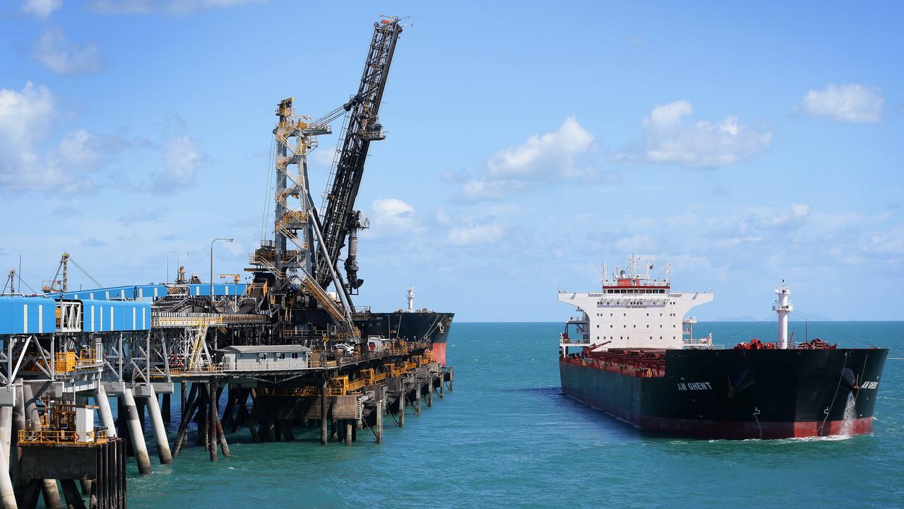 A loaded coal tanker pulls away from the completed $4.1 Billion expansion of BMA Hay Point coal terminal, south of Mackay. Photographer: Liam Kidston.