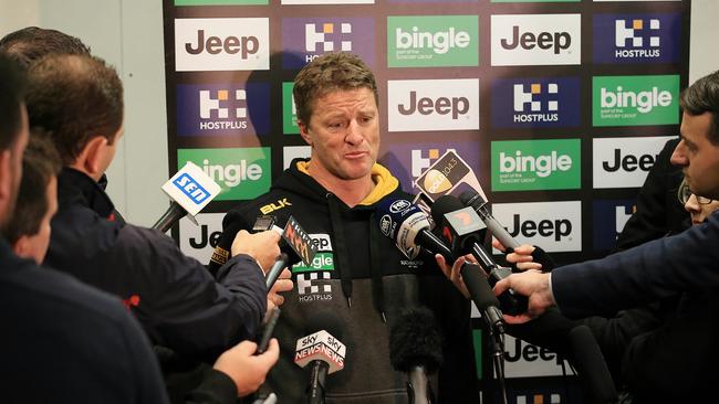 There’s always a lot of focus on Damien Hardwick’s Tigers. Picture: Wayne Ludbey