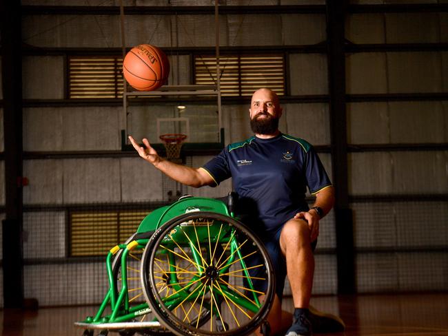 Townsville Veteran and Team Australia member Torben Louwen-Skovdam at the Townsville Basketball Stadium, is set for the upcoming Invictus Games. Picture: Evan Morgan