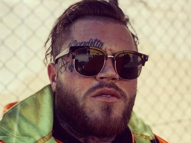 Ex bikie Ben "Notorious" Geppert has claimed on Instagram he now has a job. Picture: Instagram