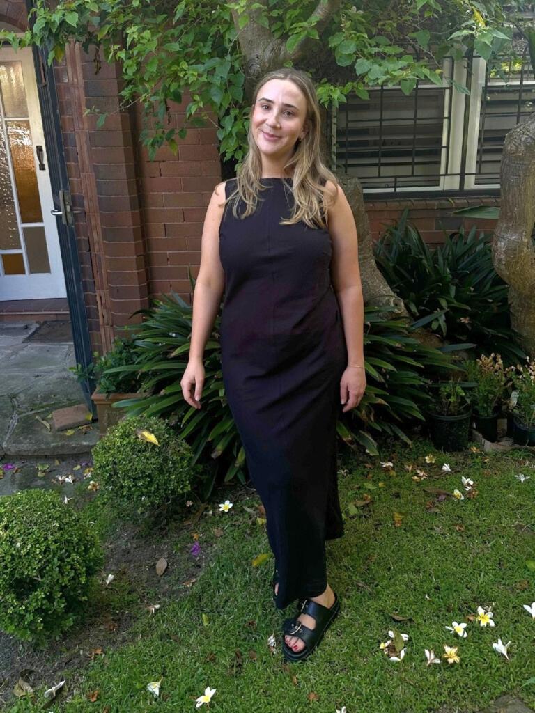 Here I am wearing the Cotton On Haven High Neck Maxi Dress. Picture: news.com.au/Philippa Tonkin.