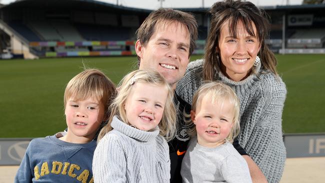 Teague with wife Hannah and children Jack, Lucy and Milla. Pic: Getty Images