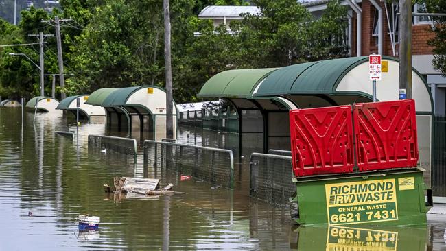 Mirrored reflections from a flooded Lismore. Picture: Darren Leigh Roberts