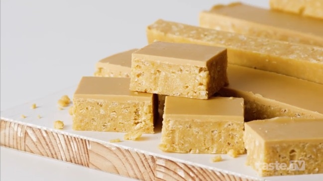 Caramilk rice bubble slice