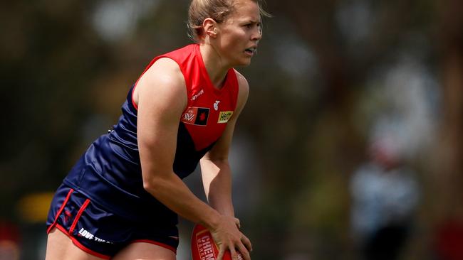 Maddison Gay and her Demons teammates finished second on the ladder and will take on Adelaide in week one in a repeat of last year’s grand final. Picture: Dylan Burns/AFL Photos via Getty Images