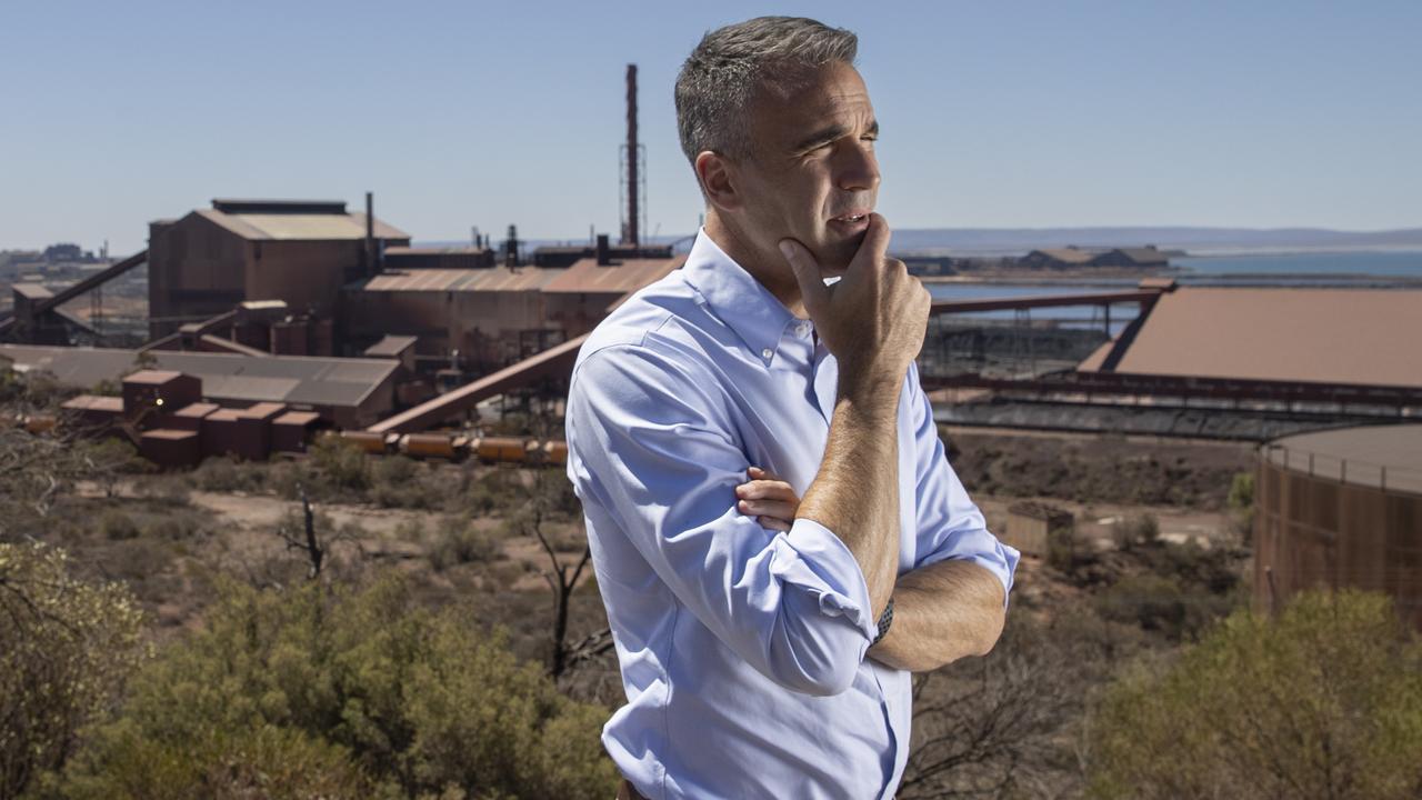 Premier Peter Malinauskas visited Whyalla on Monday ahead of Wednesday’s big announcement. Picture: Brett Hartwig