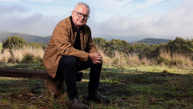 Andrew Bovell at his Willunga property in South Australia. Picture Matt Turner