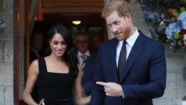 Prince Harry and wife Meghan took a private jet to their new hideaway. Picture: AFP