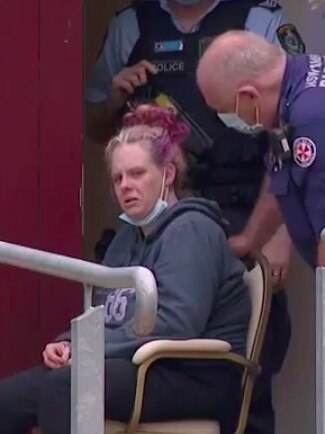 Charlise’s mother Kallista Mutten during the Blue Mountains search for her daughter. Picture: 9 News