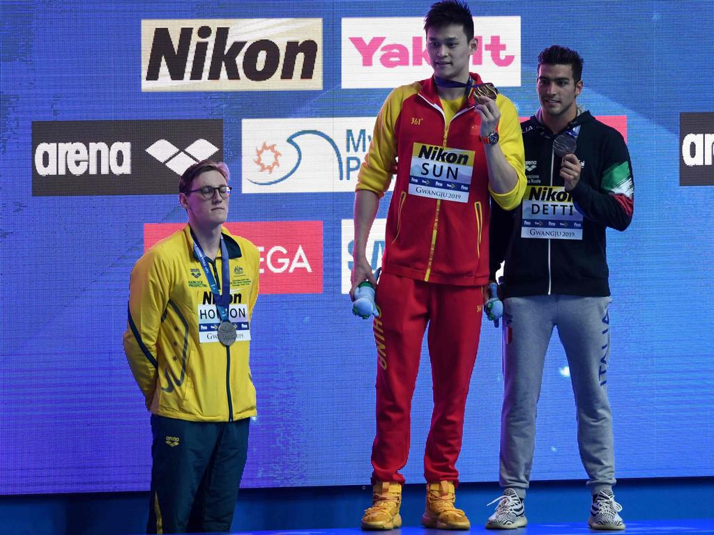 Mack Horton refusing to stand with Sun Yang.