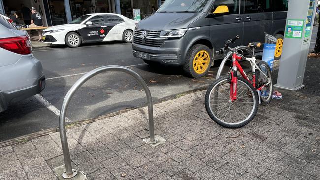 The bike rack outside the shop. Picture: Savannah Pocock