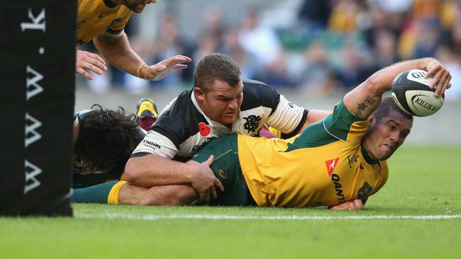 Matt Hodgson captained the Wallabies against the Barbarians at Twickenham in 2014.