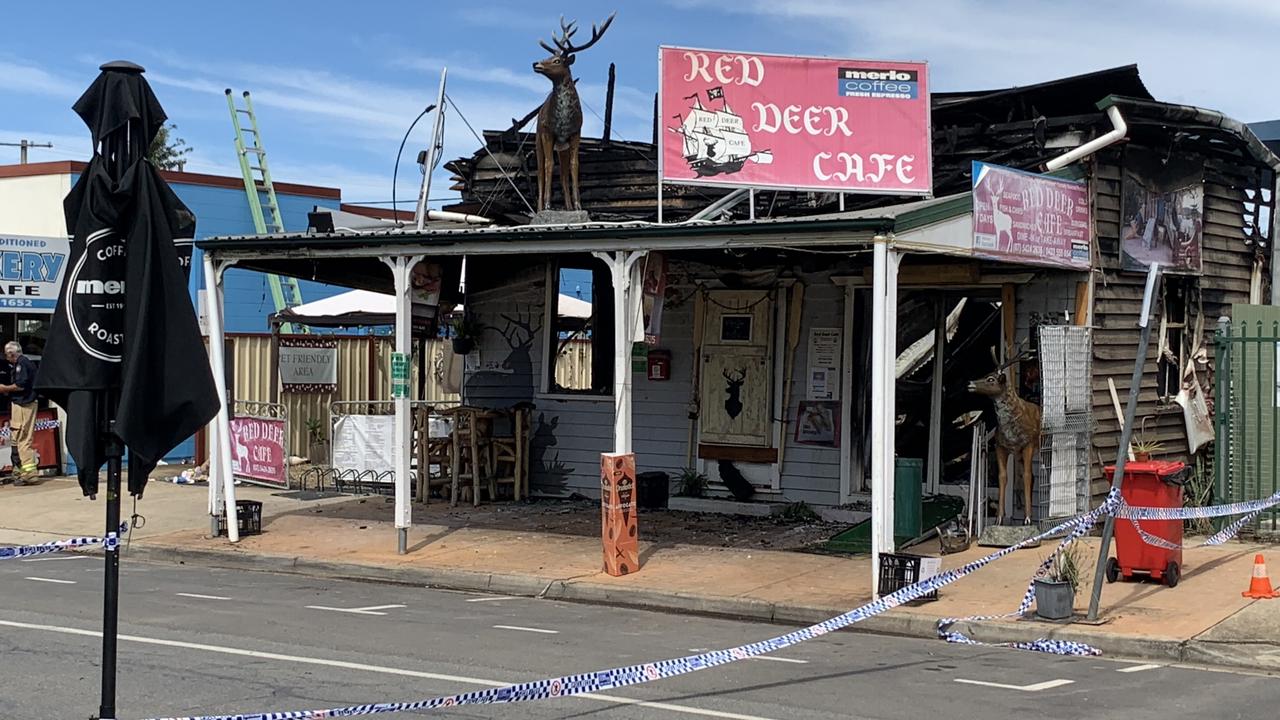 The Red Deer Cafe at Esk was destroyed by fire in the early hours of Sunday morning. 28/03/21