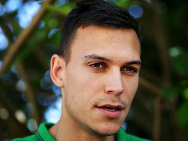 Australia's Trent Sainsbury press conference at the team hotel in Newcastle .Picture Gregg Porteous