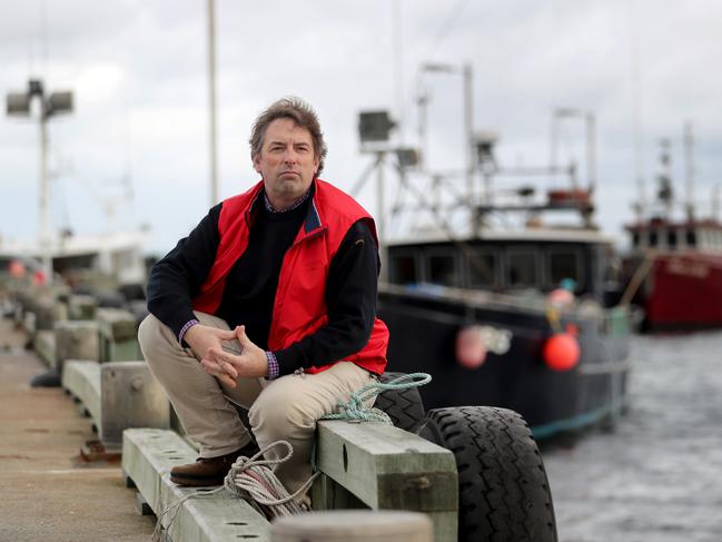 21/06/2018 King Island Mayor Duncan McFie at the King Island Marina. He is more supportive of the propposed fish farms for the island and  is copping flak for secret talks with the salmon company. Picture : David Geraghty / The Australian.