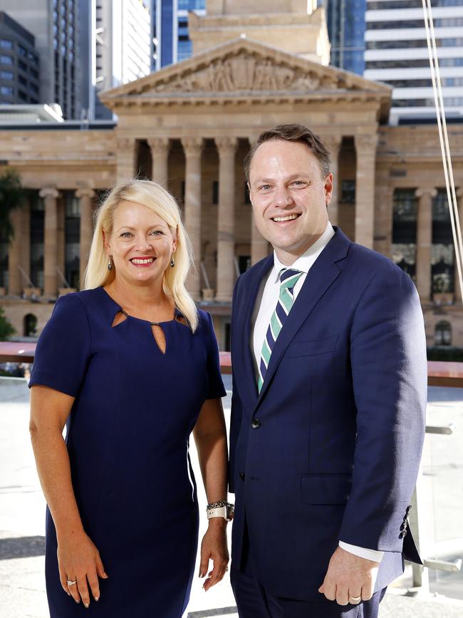 Deputy Mayor Krista Adams and Brisbane Mayor Adrian Schrinner.