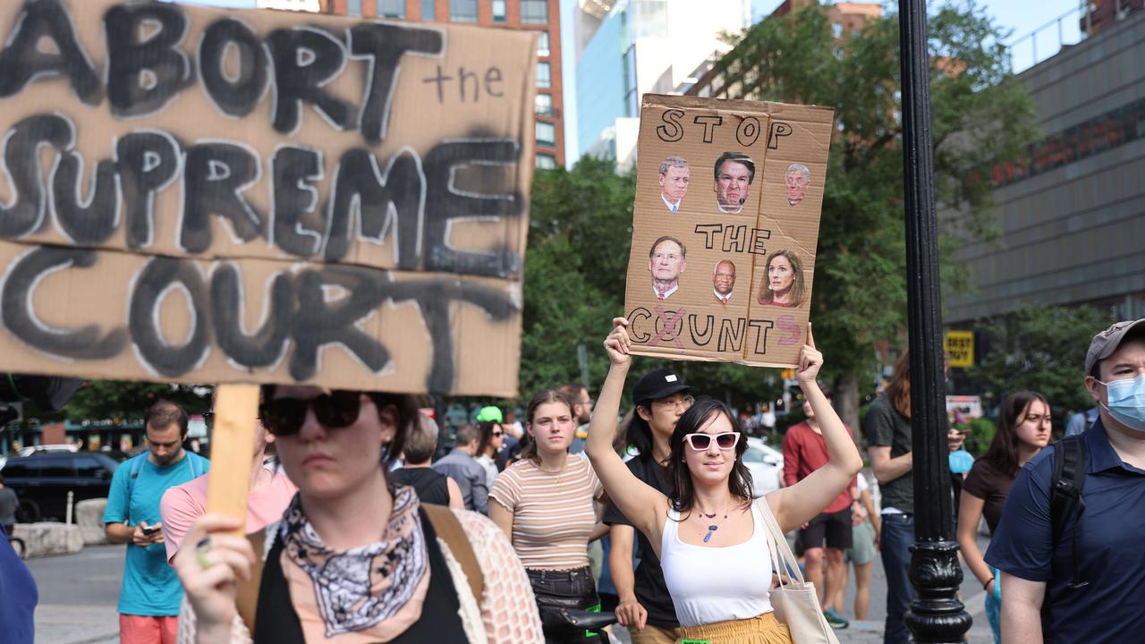 People gather at Union Square to protest against the Supreme Court's decision in the Dobbs v Jackson Women's Health case. Picture: Spencer Platt/Getty Images/AFP