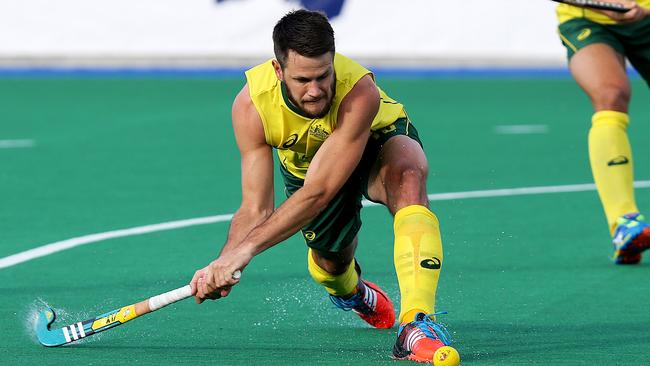 Matt Gohdes in action for the Kookaburras.