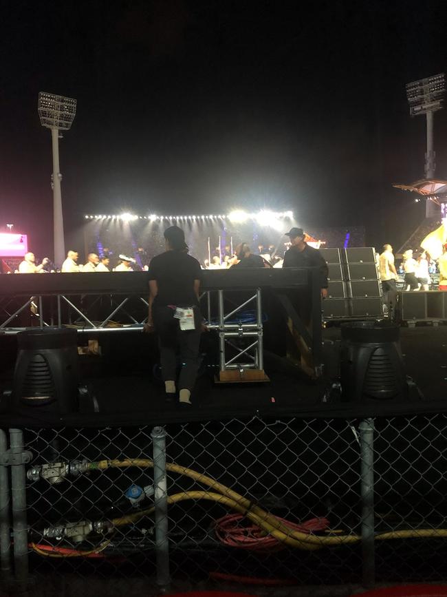 The view of the Commonwealth Games opening ceremony from the Carroll family’s seats.