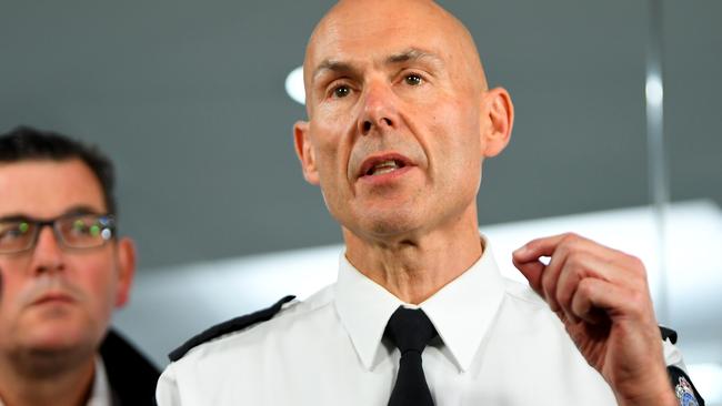 Victorian Emergency Management Commissioner Andrew Crisp addresses the media at the State Control Centre, Melbourne, Picture: AAP Image/James Ross