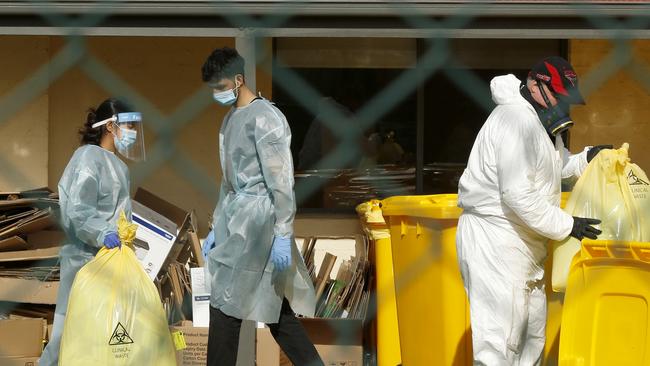 Hazardous waste is removed from St. Basil's. Picture: Darrian Traynor (Getty Images)