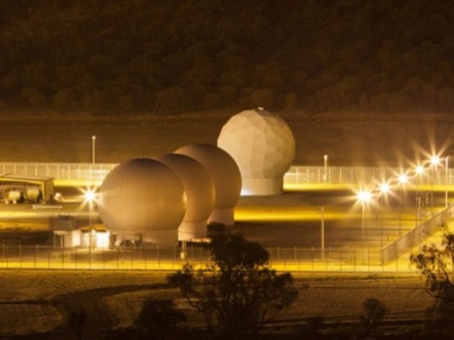 Radomes, which protect the satellite dish inside, at Pine Gap. Picture: Kristian Laemmle-Ruff