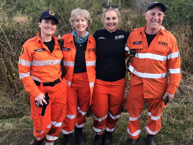 The SES volunteers (left to right) Lauren, Linda, Michelle and Steve, who found Wagner Fernandes. Picture: Jim O'Rourke